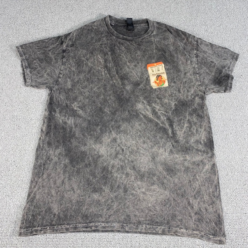 Treaty Oak Revival Shirt Mens Medium Gray Acid Wash Graphic Tee Billiards Bar
